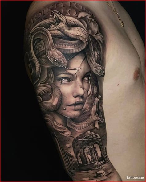 medusa versace based tattoo|medusa sleeve tattoo.